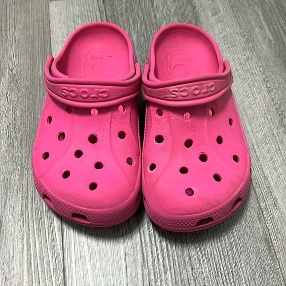 Crocs, kids slip on clogs/pink/size J1 - Picture 1 of 9